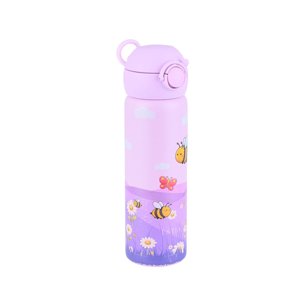 Estia Θερμός Παιδικό Με Λαβές Και Καλαμάκι 500ml Μωβ Garden Friends