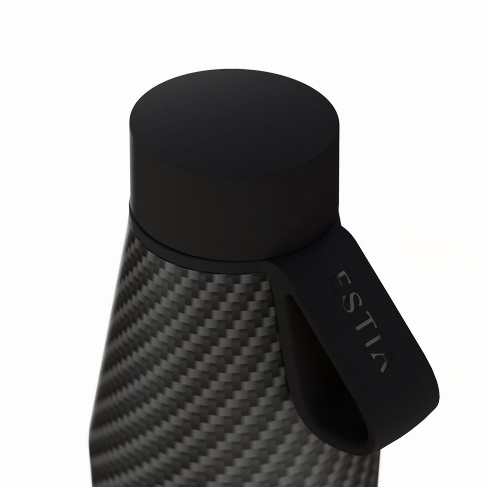 Estia Μπουκάλι Θερμός Flow 500ml Μαύρο με Σχέδιο Save the Aegean Carbon Fire