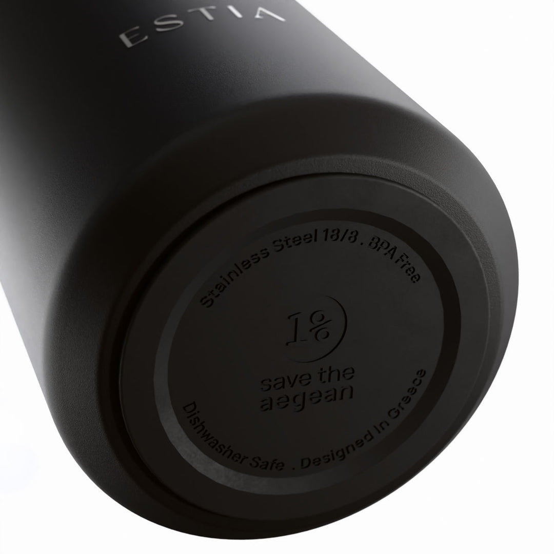 Estia Μπουκάλι Θερμός Pulse 500ml Μαύρο Save the Aegean