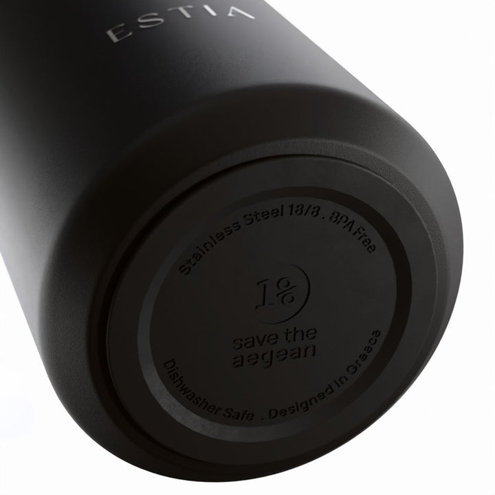 Estia Μπουκάλι Θερμός Pulse 500ml Μαύρο Save the Aegean