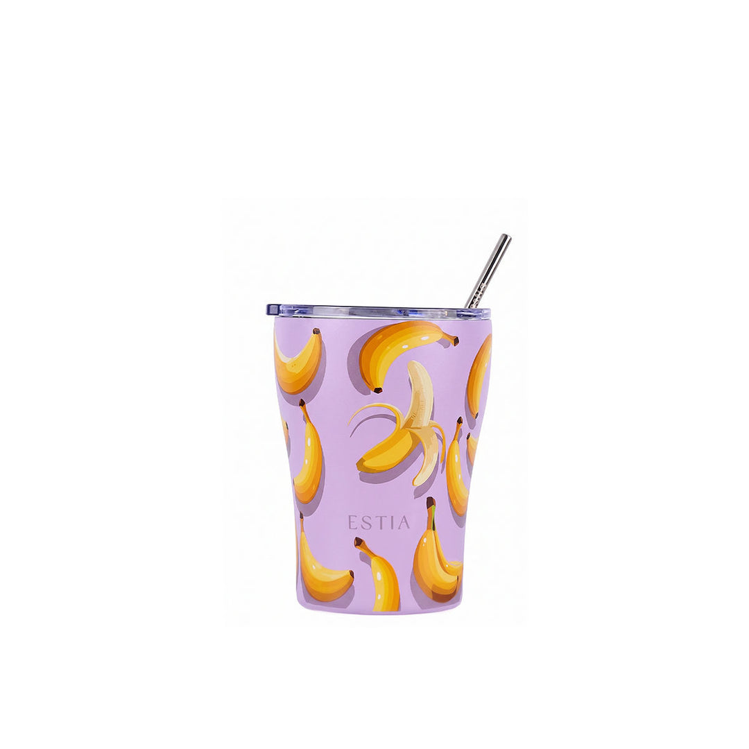 Estia Ποτήρι Θερμός Save The Aegean 350ml Μωβ με Μπανάνες Coffee Mug Banana Mood