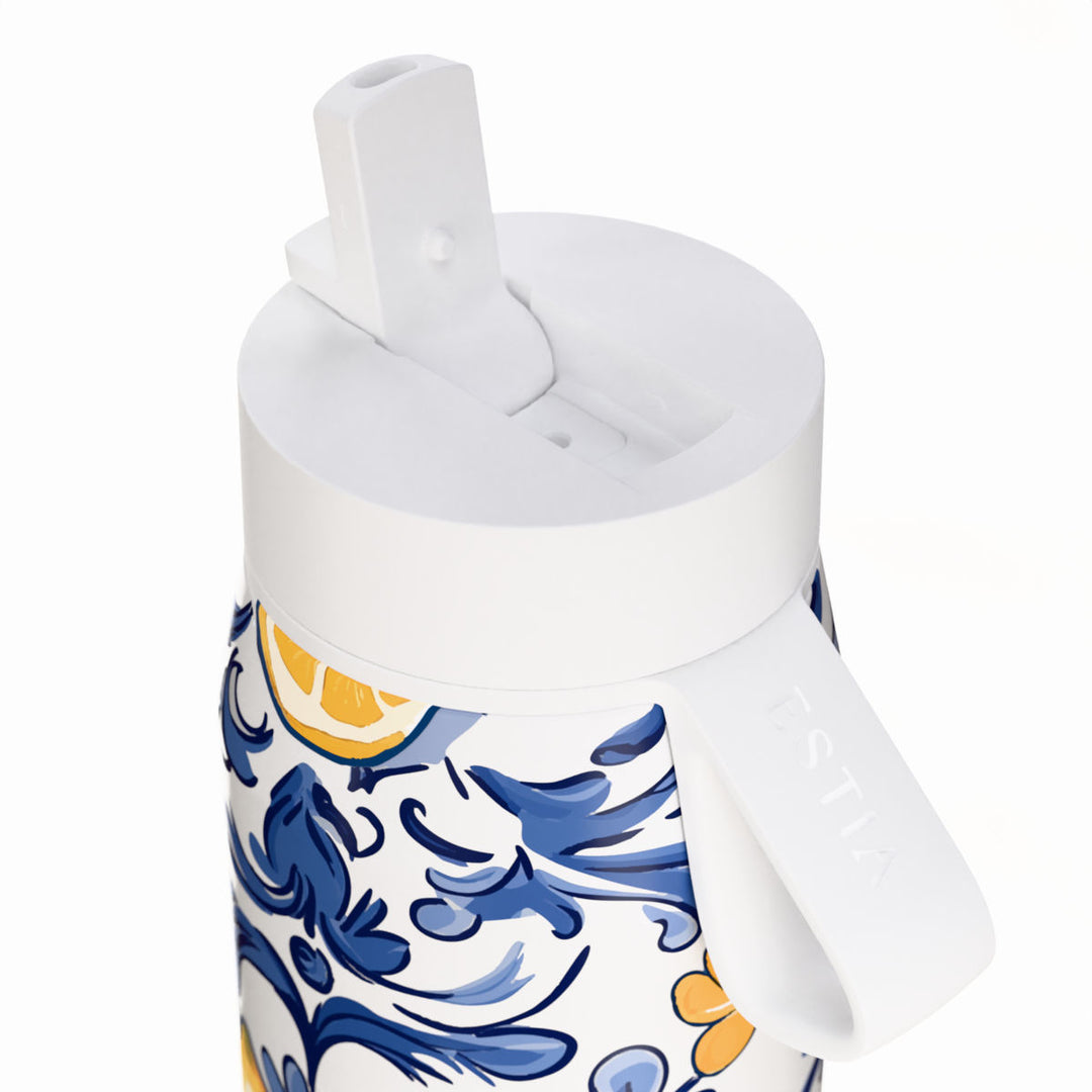 Estia Μπουκάλι Θερμός Pulse 500ml Μπλε-Λευκό με Λεμόνια Save the Aegean Amalfi Coast