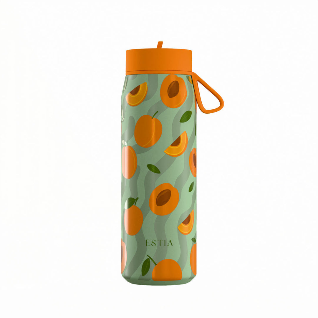 Estia Μπουκάλι Θερμός Pulse 500ml Πράσινο με Σχέδιο Βερίκοκα Save the Aegean Peach Garden