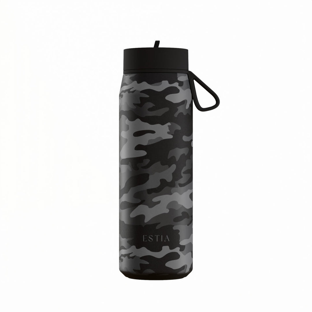 Estia Μπουκάλι Θερμός 500ml Pulse Ασημί με Σχέδιο Save The Aegean Dark Camo