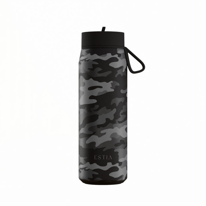 Estia Μπουκάλι Θερμός 500ml Pulse Ασημί με Σχέδιο Save The Aegean Dark Camo