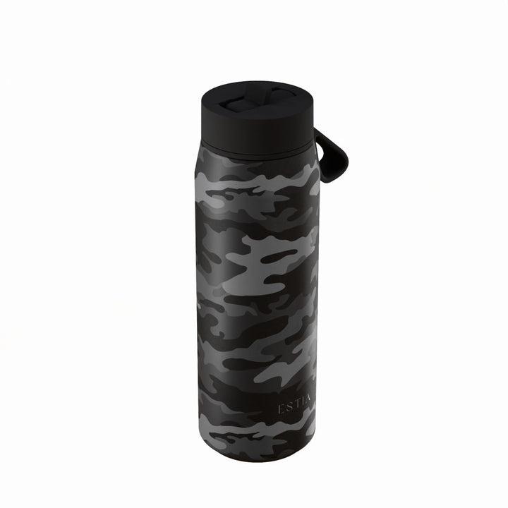 Estia Μπουκάλι Θερμός 500ml Pulse Ασημί με Σχέδιο Save The Aegean Dark Camo
