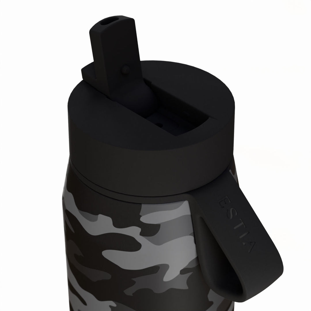 Estia Μπουκάλι Θερμός 500ml Pulse Ασημί με Σχέδιο Save The Aegean Dark Camo