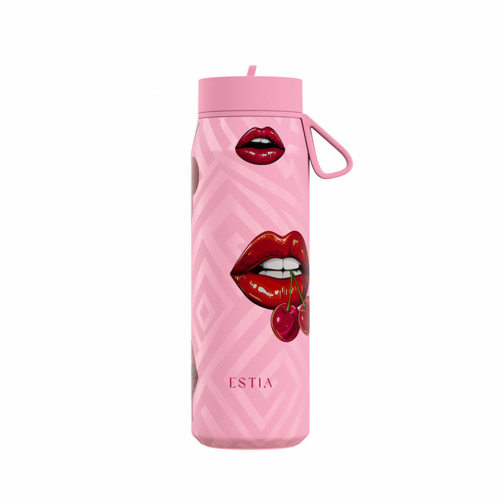 Estia Μπουκάλι Θερμός Pulse 500ml Ροζ με Σχέδιο Save the Aegean Blush Pop