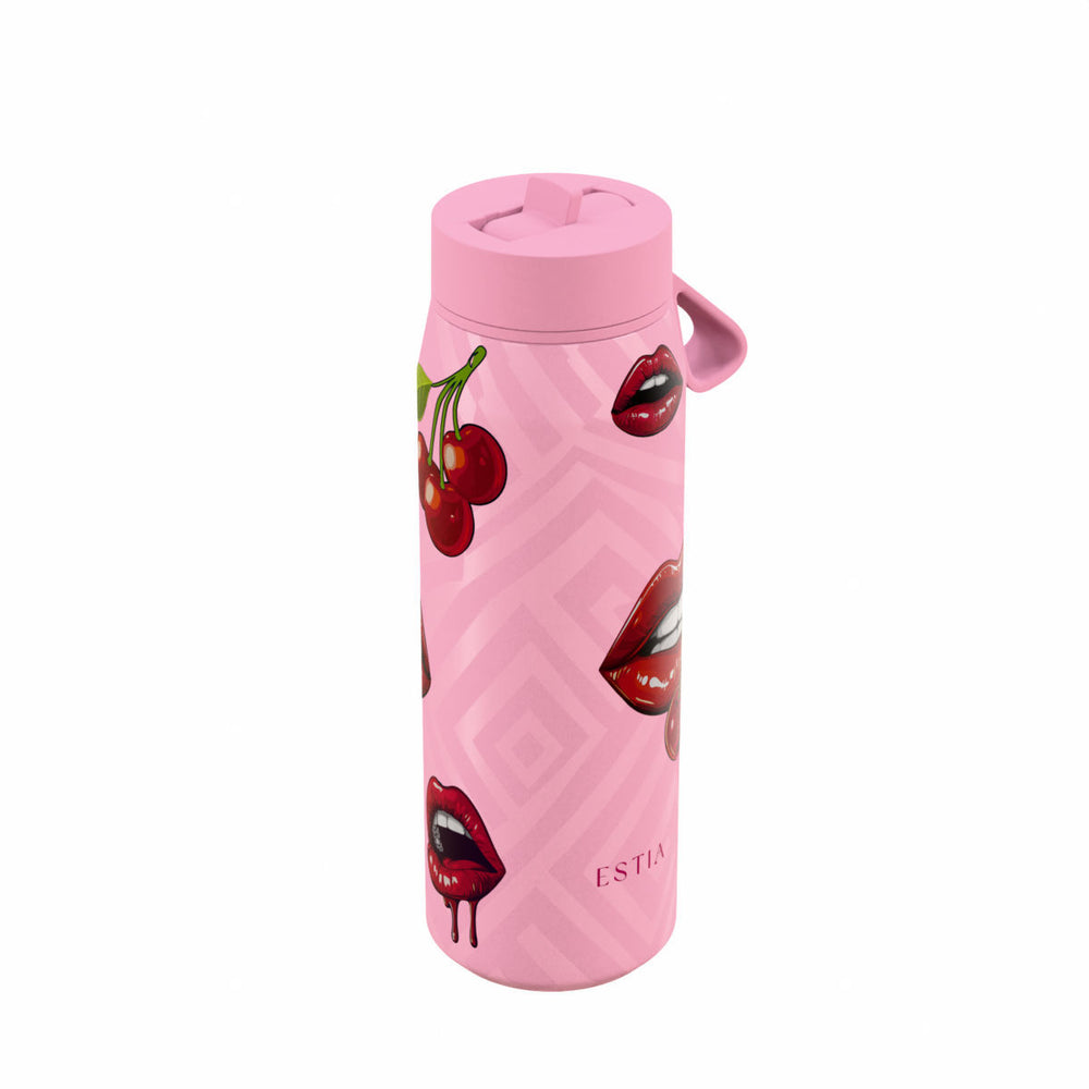 Estia Μπουκάλι Θερμός Pulse 500ml Ροζ με Σχέδιο Save the Aegean Blush Pop