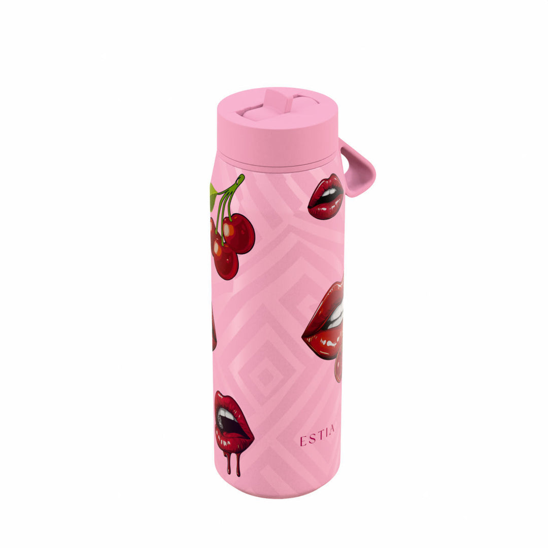 Estia Μπουκάλι Θερμός Pulse 500ml Ροζ με Σχέδιο Save the Aegean Blush Pop