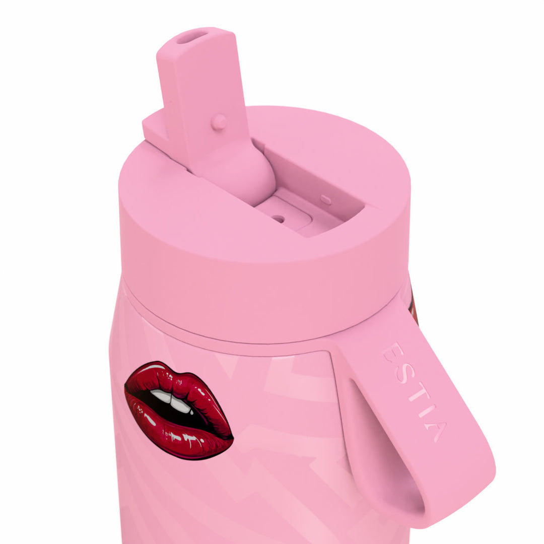 Estia Μπουκάλι Θερμός Pulse 500ml Ροζ με Σχέδιο Save the Aegean Blush Pop