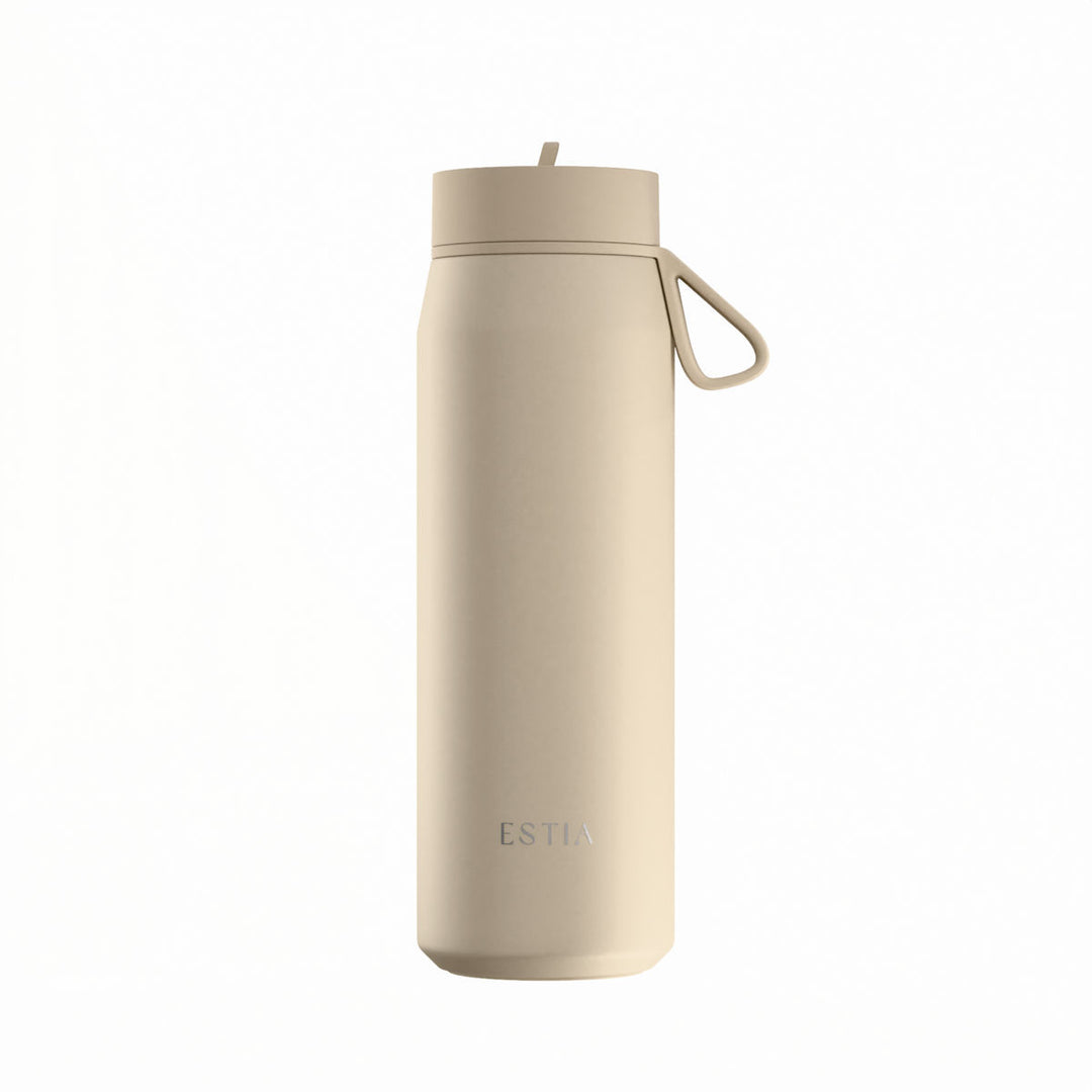 Estia Μπουκάλι Θερμός με Καλαμάκι Pulse 500ml Μπεζ Save the Aegean