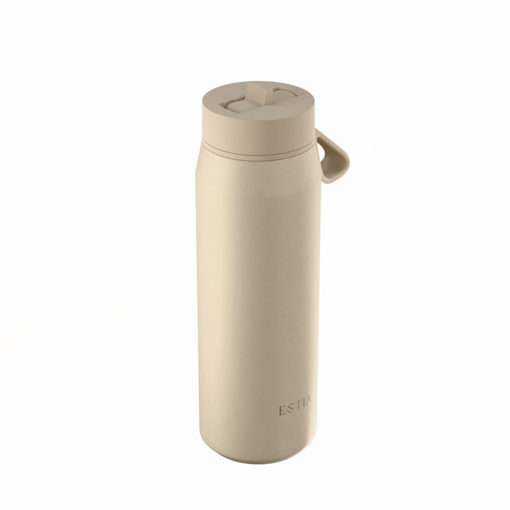 Estia Μπουκάλι Θερμός με Καλαμάκι Pulse 500ml Μπεζ Save the Aegean
