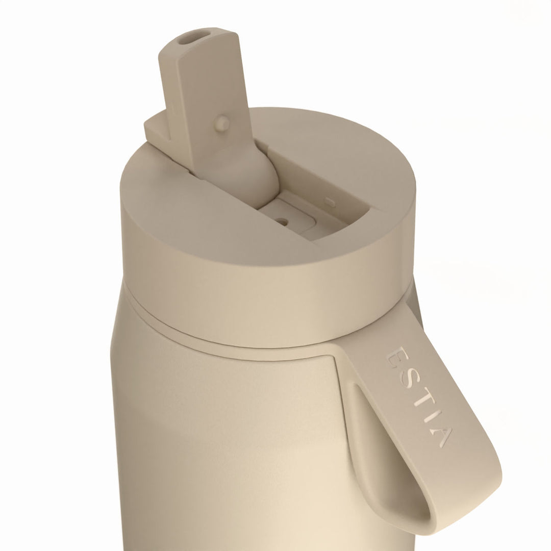 Estia Μπουκάλι Θερμός με Καλαμάκι Pulse 500ml Μπεζ Save the Aegean