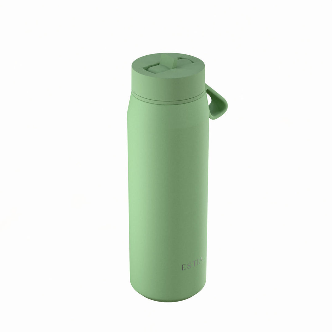 Estia Μπουκάλι Θερμός με Καλαμάκι Pulse 500ml Πράσινο Save the Aegean