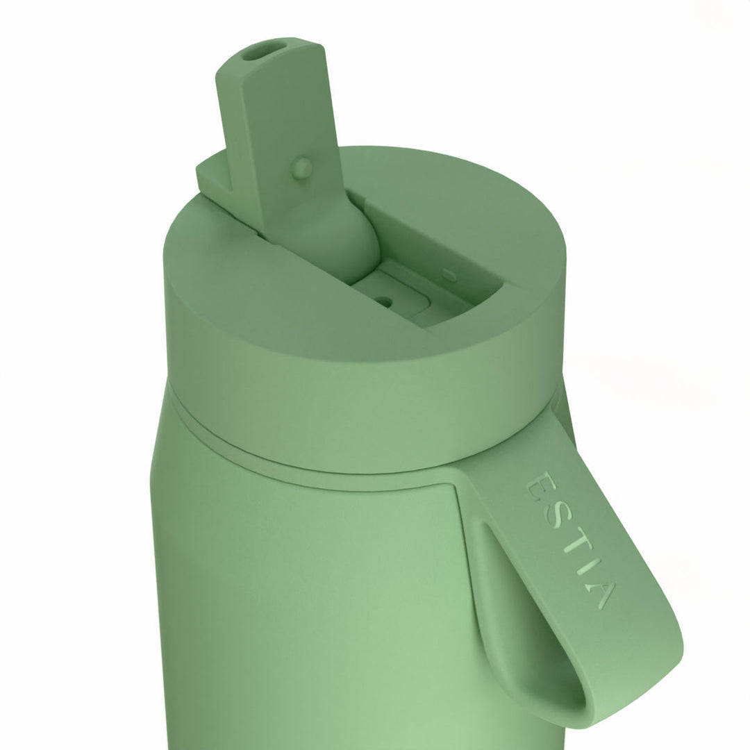 Estia Μπουκάλι Θερμός με Καλαμάκι Pulse 500ml Πράσινο Save the Aegean