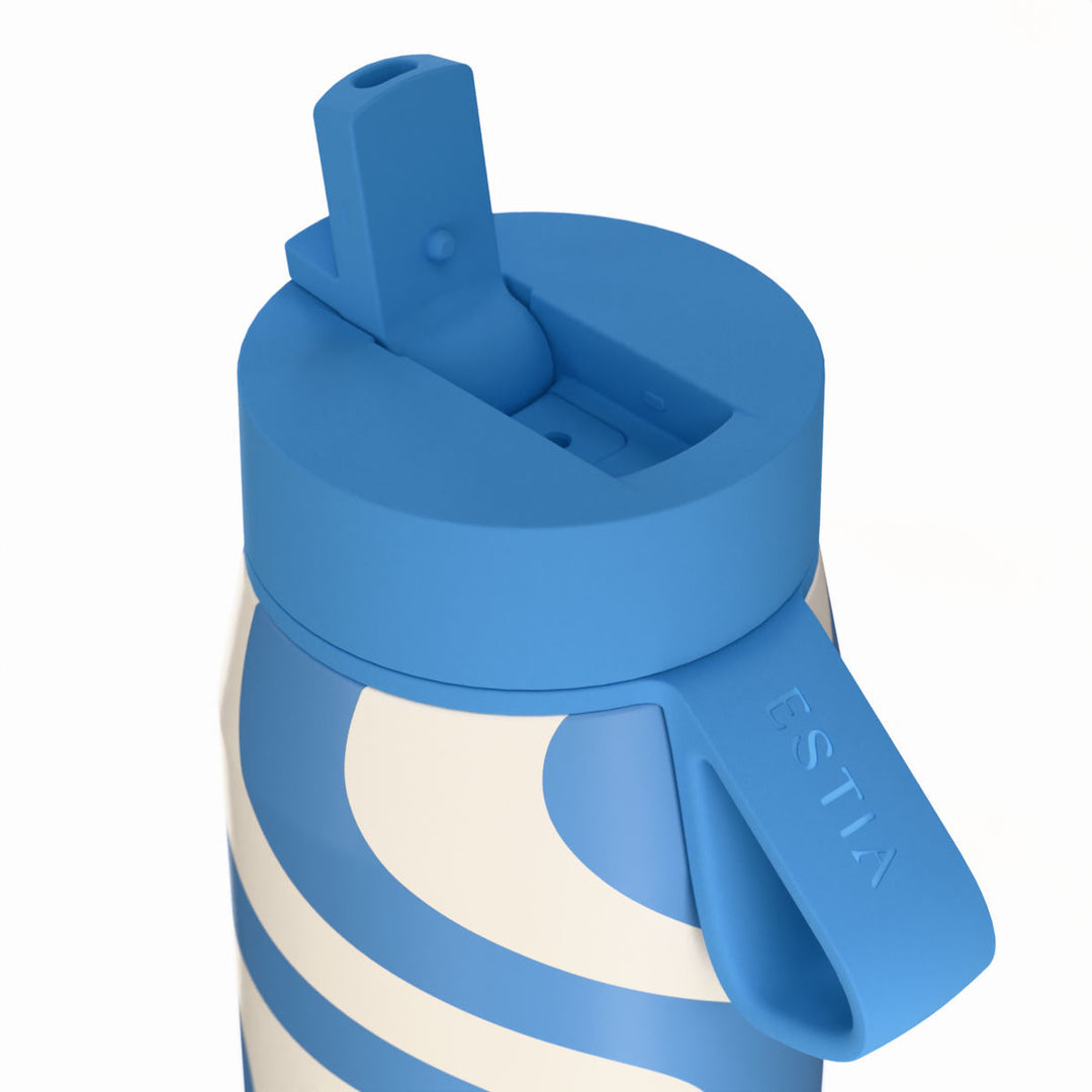Estia Μπουκάλι Θερμός Pulse 500ml Λευκό-Μπλε Save the Aegean Ocean Waves