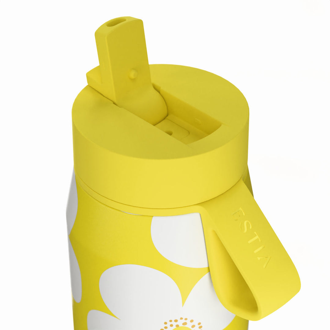 Estia Μπουκάλι Θερμός Pulse 500ml Κίτρινο με Σχέδιο Λευκές Μαργαρίτες Save the Aegean Yellow Daisy