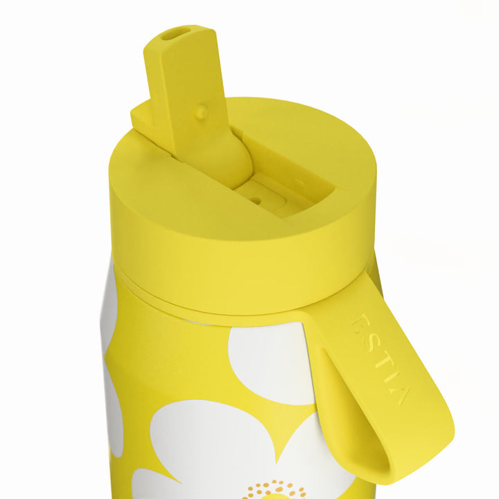 Estia Μπουκάλι Θερμός Pulse 500ml Κίτρινο με Σχέδιο Λευκές Μαργαρίτες Save the Aegean Yellow Daisy