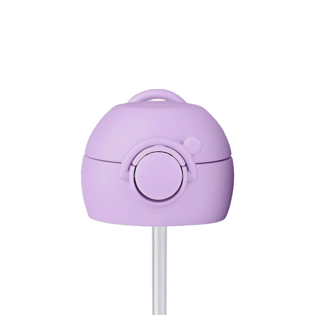 Ανταλλακτικό καπάκι με καλαμάκι Estia Wonder Bottle Garden Friends σε μωβ χρώμα, συμβατό με παιδικά θερμός 350ml και 500ml, σε λευκό φόντο.