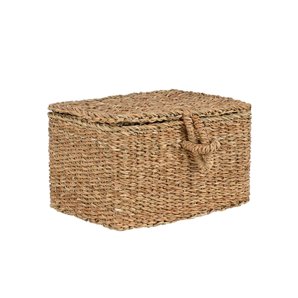 Καλάθι Αποθήκευσης Ψάθινο Nerina 25X14X15cm Με Καπάκι Estia