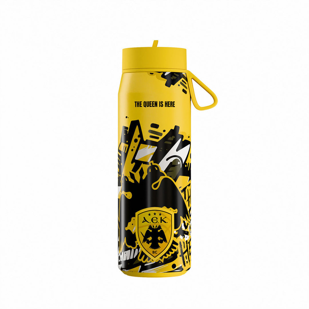 Estia Μπουκάλι Θερμός Pulse 500ml Κίτρινο AEK BC Edition The Queen Is Here