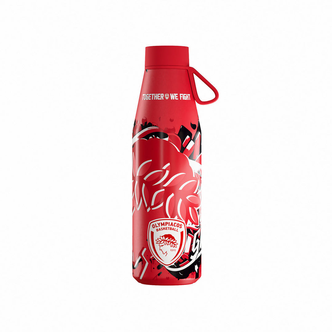 Estia Μπουκάλι Θερμός Flow 500ml Κόκκινο Olympiacos BC Edition Together We Fight