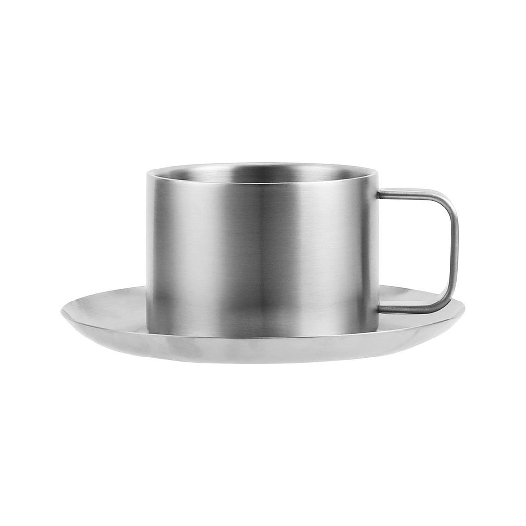 Φλιτζάνι Καφέ Με Πιατάκι Tazzina Ανοξείδωτο 250ml Estia