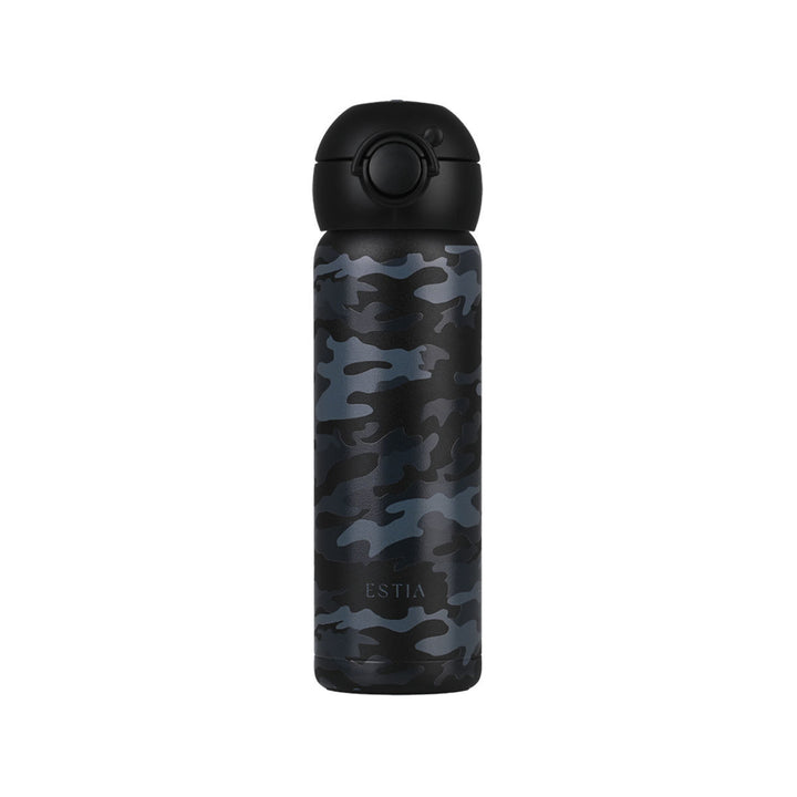Θερμός Παιδικό Μαύρο-Γκρι Save the Aegean 470ml Dark Camo, παρουσίαση προϊόντος σε καθαρό φόντο με έμφαση στο σχέδιο, την απόχρωση και τις βασικές λεπτομέρειες της.