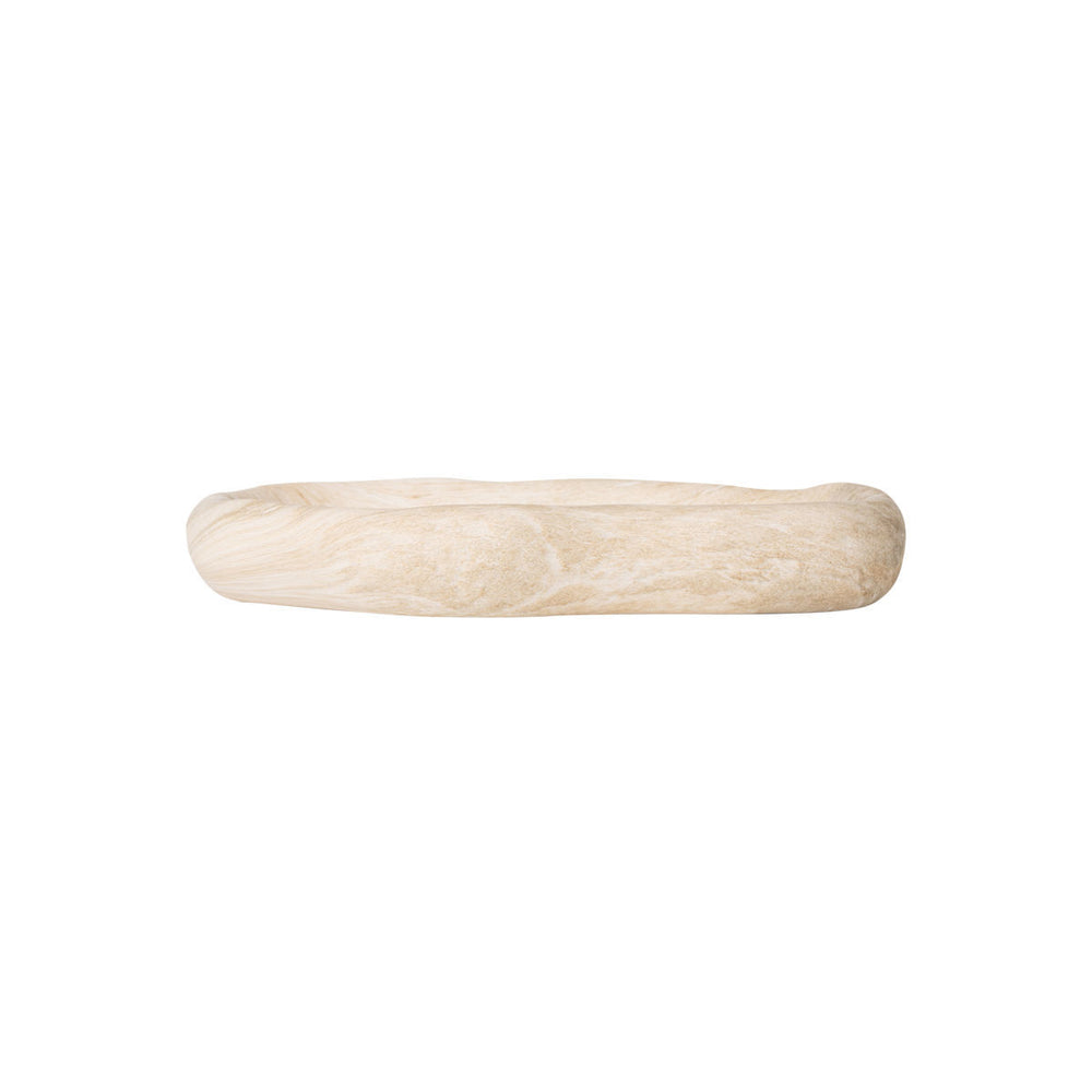 Διακοσμητικός Δίσκος Κεραμικός Με Εφέ Μαρμάρου Εκρού 16.5X11.5X2.5cm Cloudy Clayra Estia