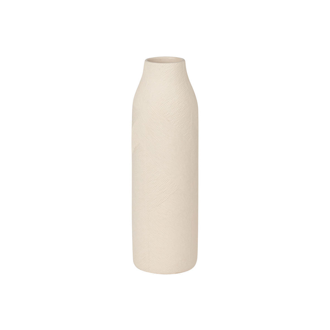 Βάζο Κεραμικό Ανάγλυφο Εκρού 21.5cm Clayra Estia