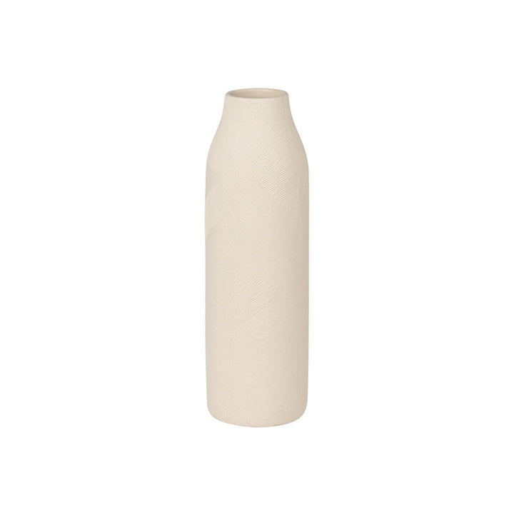 Βάζο Κεραμικό Ανάγλυφο Εκρού 21.5cm Clayra Estia