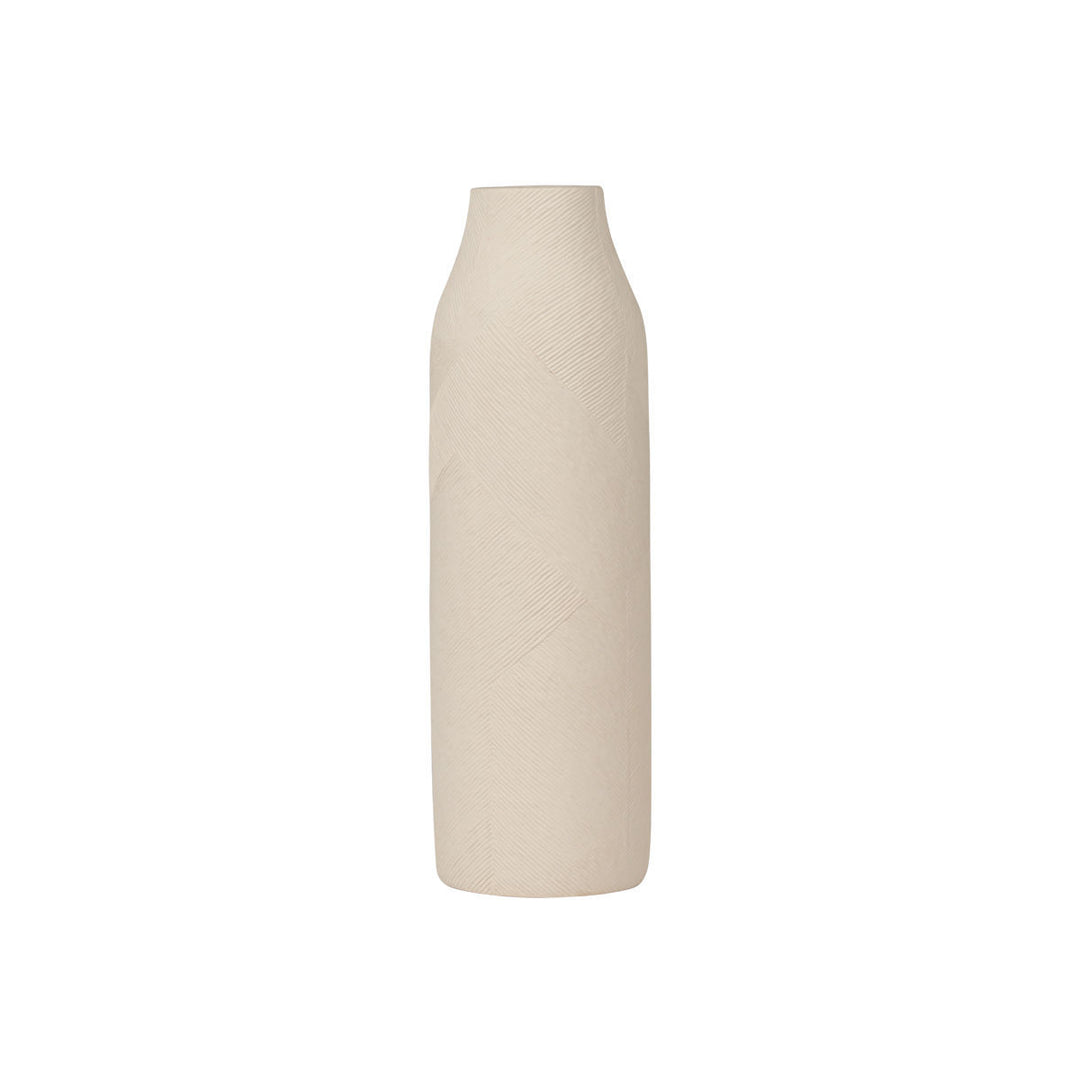 Βάζο Κεραμικό Ανάγλυφο Εκρού 21.5cm Clayra Estia
