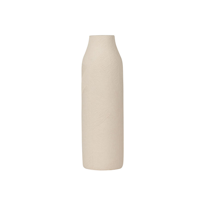 Βάζο Κεραμικό Ανάγλυφο Εκρού 21.5cm Clayra Estia