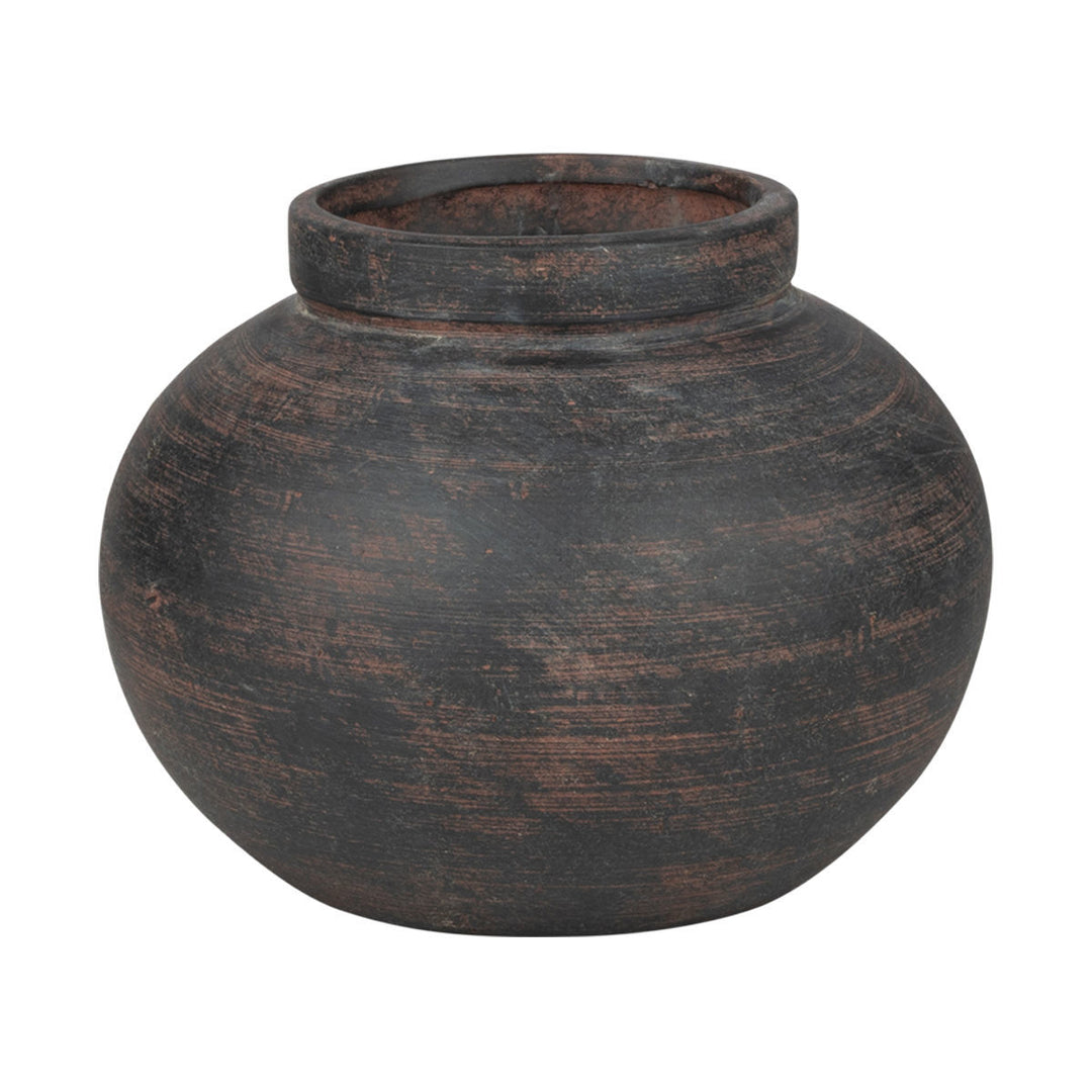 Βάζο Κεραμικό Με Οργανικό Σχήμα Μαύρο 16X16X12.2cm Clayra Estia