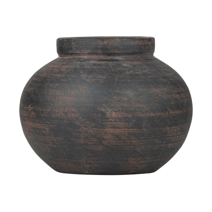 Βάζο Κεραμικό Με Οργανικό Σχήμα Μαύρο 16X16X12.2cm Clayra Estia