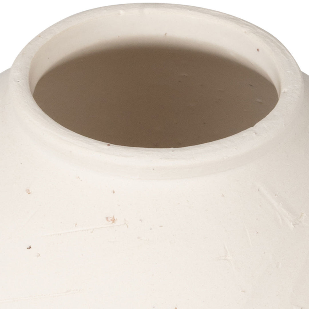 Βάζο Κεραμικό Στρογγυλό Εκρού 19cm Clayra Estia