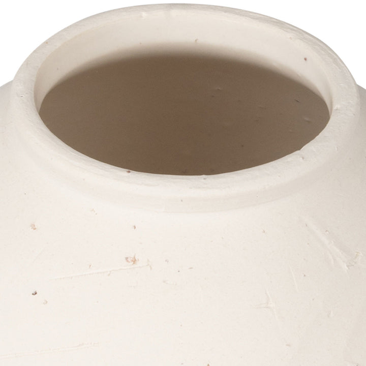 Βάζο Κεραμικό Στρογγυλό Εκρού 19cm Clayra Estia