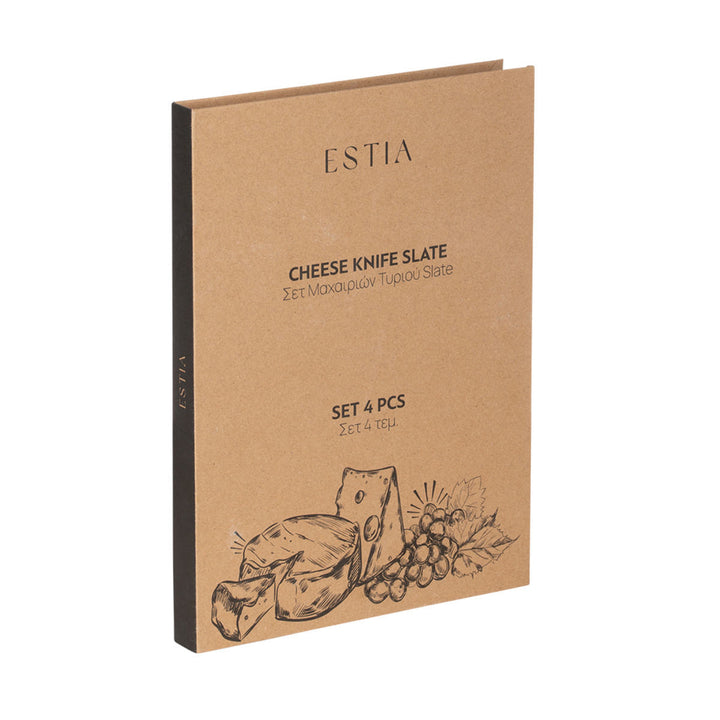 Σετ Μαχαιρίων Τυριού 4Τμχ Slate Estia