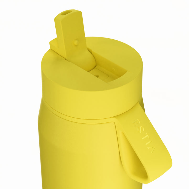 Estia Μπουκάλι Θερμός με Καλαμάκι Pulse 500ml Κίτρινο-Λαχανί Save the Aegean