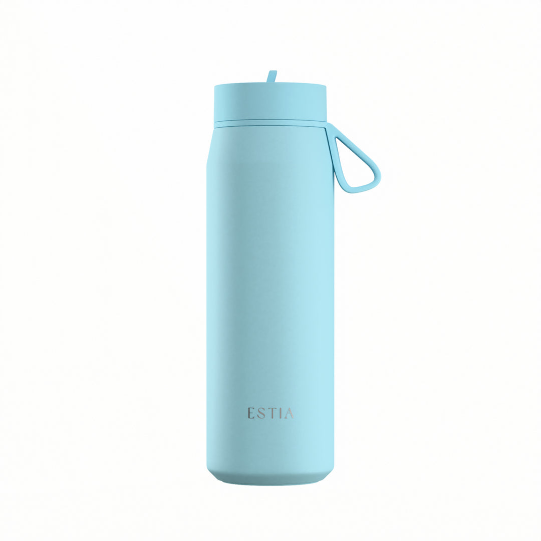Estia Μπουκάλι Θερμός με Καλαμάκι Pulse 500ml Γαλάζιο Save the Aegean