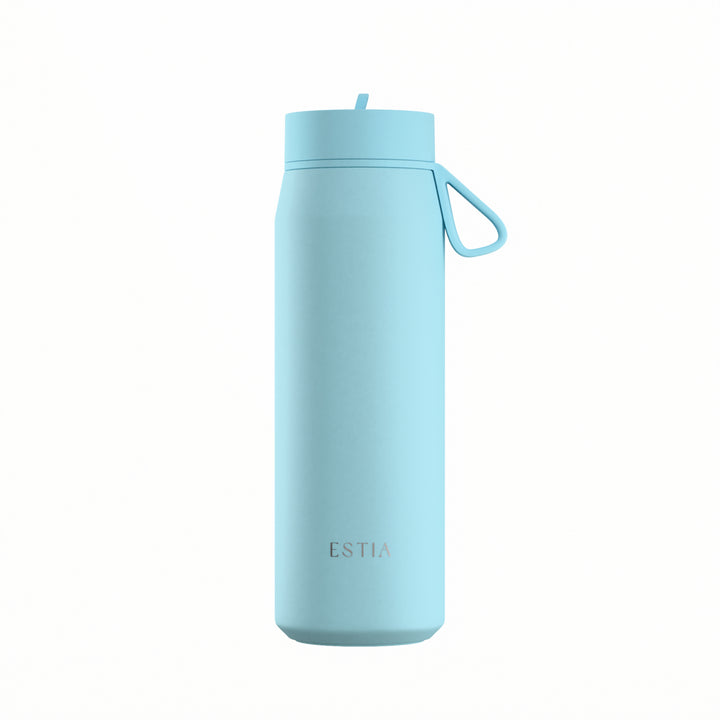 Estia Μπουκάλι Θερμός με Καλαμάκι Pulse 500ml Γαλάζιο Save the Aegean
