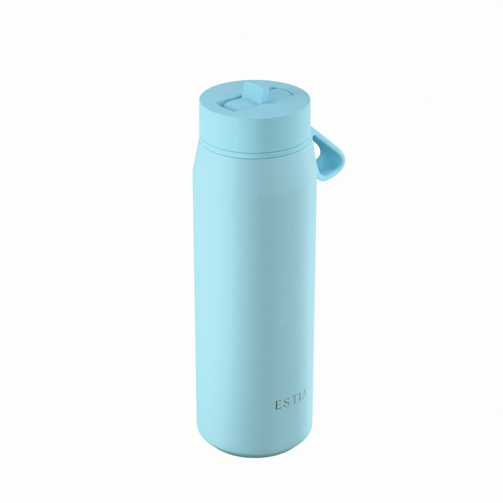 Estia Μπουκάλι Θερμός με Καλαμάκι Pulse 500ml Γαλάζιο Save the Aegean