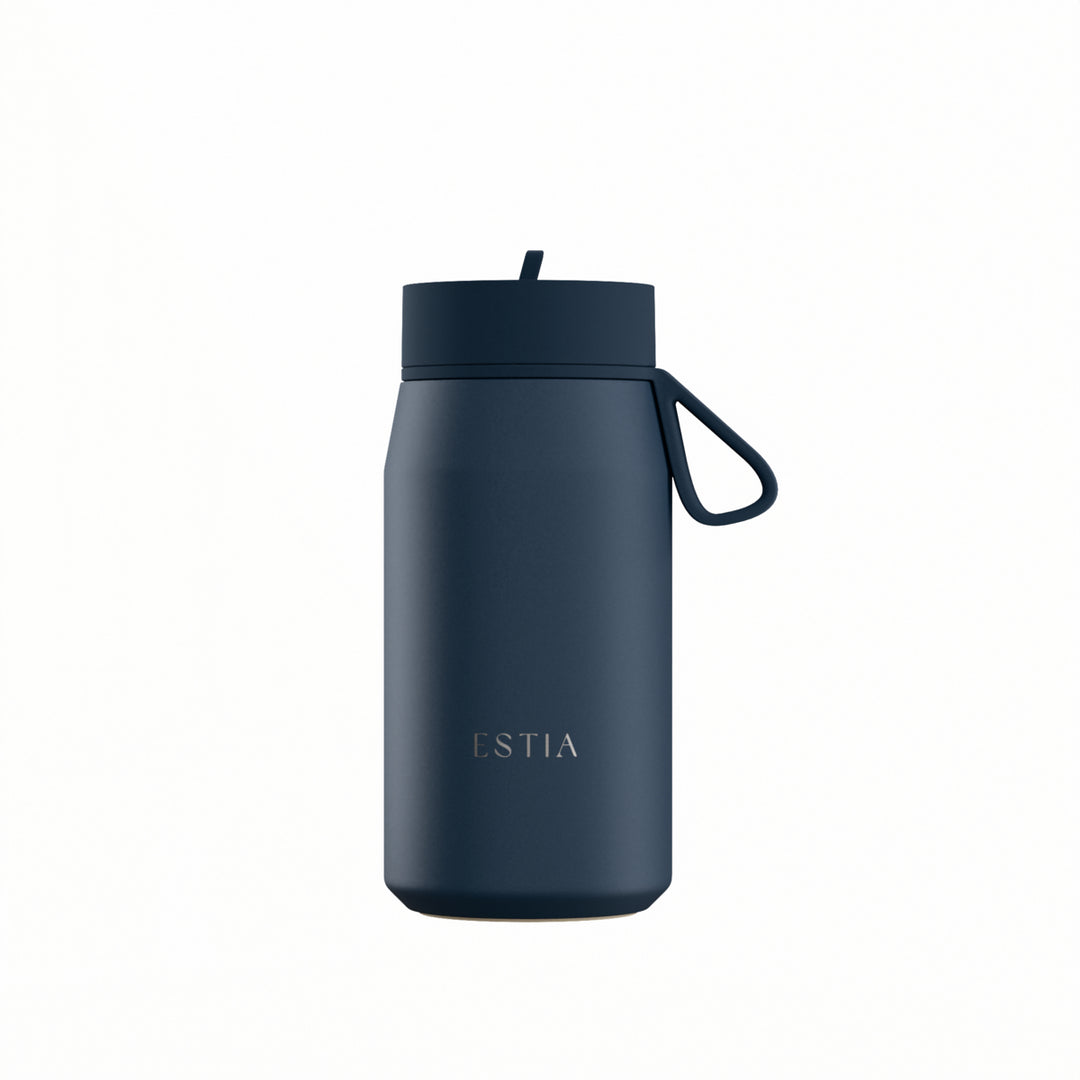 Estia Μπουκάλι Θερμός με Καλαμάκι Pulse 360ml Μπλε Σκούρο Save the Aegean