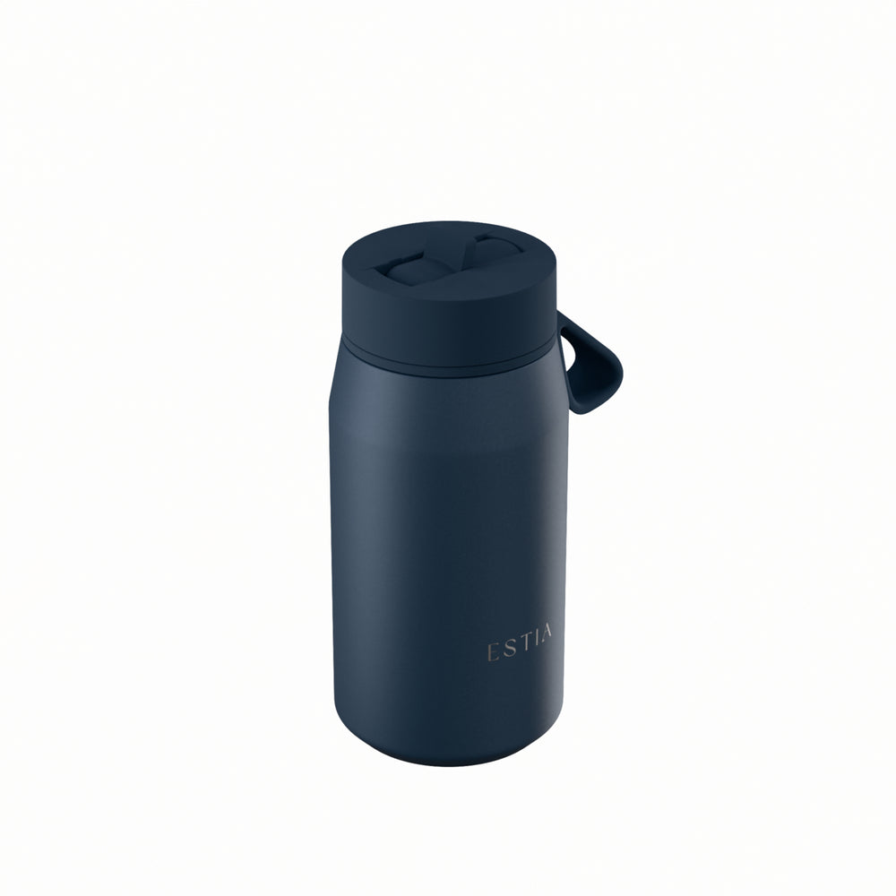 Estia Μπουκάλι Θερμός με Καλαμάκι Pulse 360ml Μπλε Σκούρο Save the Aegean