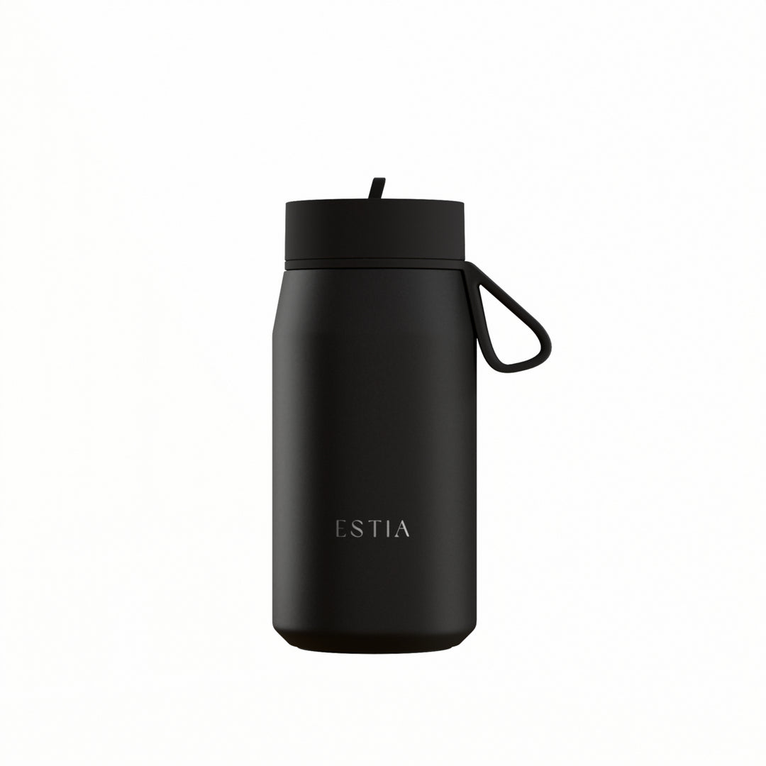 Estia Μπουκάλι Θερμός με Καλαμάκι Pulse 360ml Μαύρο Save the Aegean