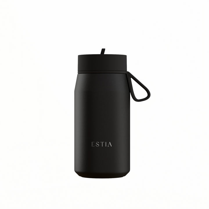 Estia Μπουκάλι Θερμός με Καλαμάκι Pulse 360ml Μαύρο Save the Aegean