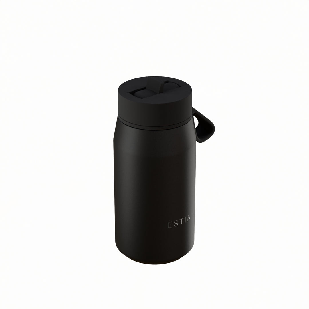 Estia Μπουκάλι Θερμός με Καλαμάκι Pulse 360ml Μαύρο Save the Aegean
