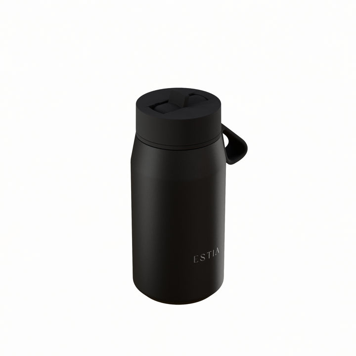 Estia Μπουκάλι Θερμός με Καλαμάκι Pulse 360ml Μαύρο Save the Aegean