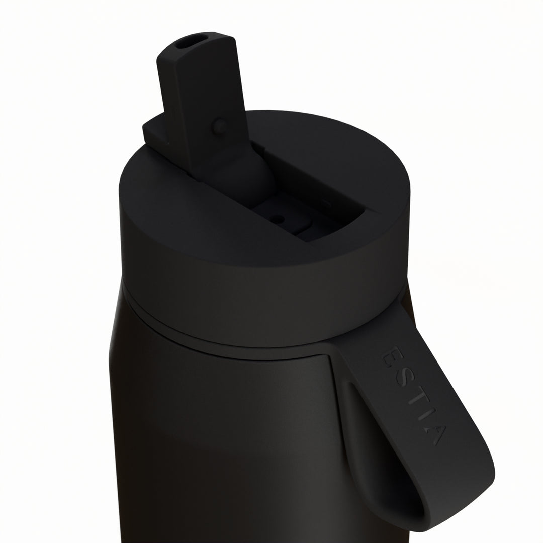 Estia Μπουκάλι Θερμός με Καλαμάκι Pulse 360ml Μαύρο Save the Aegean